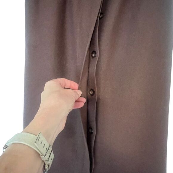 Vintage 1970s Evan Picone Brown Wool Skirt w/  Front Pleat and Pockets! Sz 6 EUC - Picture 7 of 16